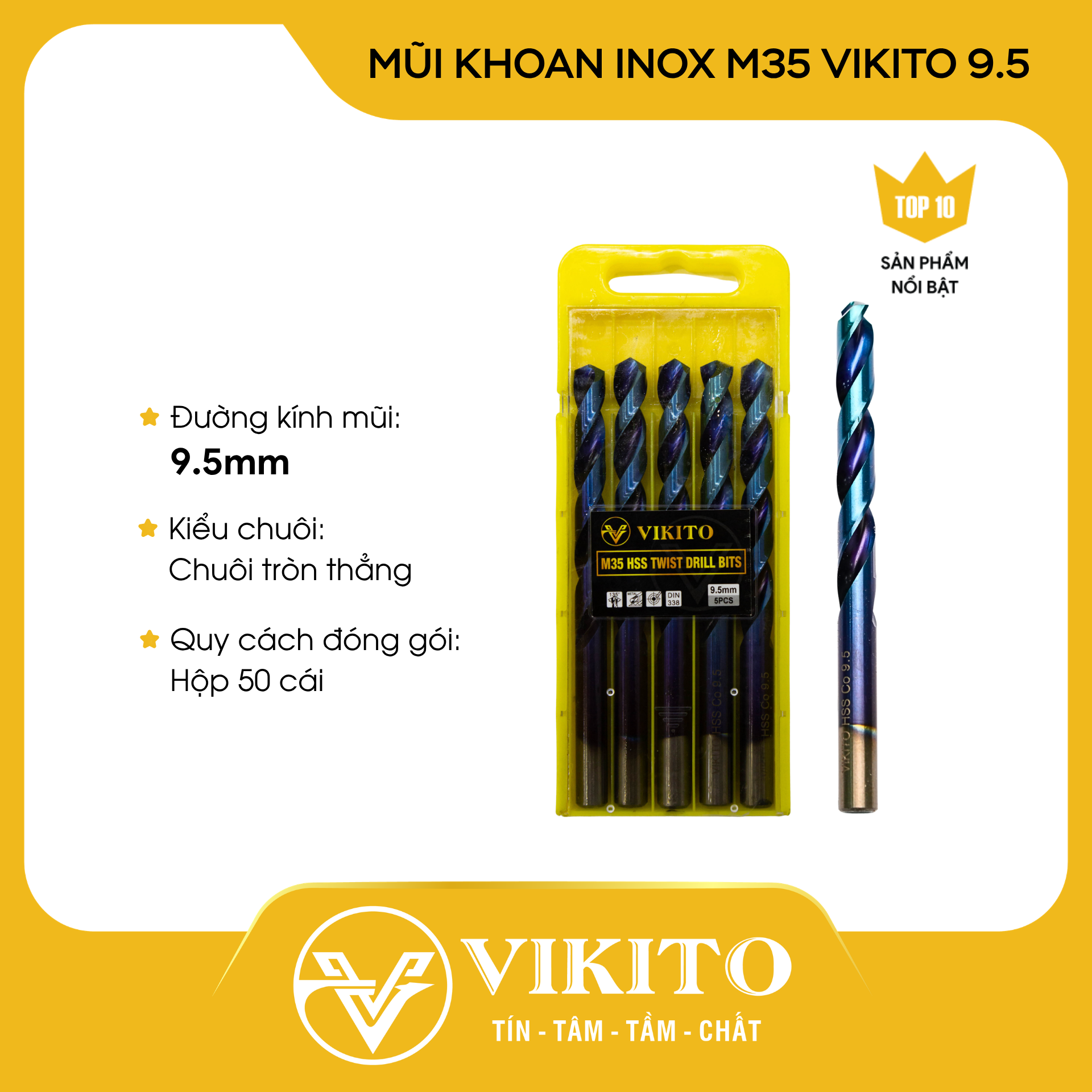 Mũi khoan inox M35 VIKITO 9.5
